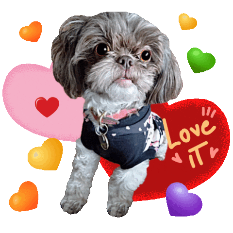 Love It Excited Pup Sticker