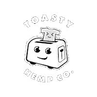 Toaster Cute Cartoon Sticker by TOASTY HEMP CO.