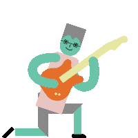 Rock N Roll Illustration Sticker