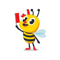 BrightPathKids flag canada freedom bee Sticker