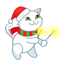 Merry Christmas Cat Sticker