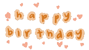 Happy Birthday Hearts Sticker