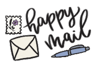 peachpoppy_co envelope happy mail usps snail mail Sticker