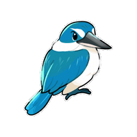 Firuo_drawingbirds kingfisher collared kingfisher todiramphus chloris 翠鳥 Sticker