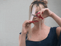 Moment Of Truth Haircut GIF by HelloGiggles