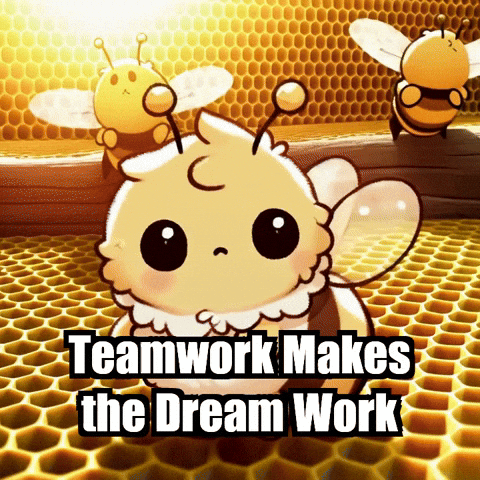 Teamwork Makes The Dream Work Wisdom GIF by Beelightened