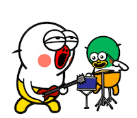 Excited Guitar Sticker by kwaesam