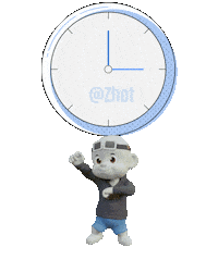 Running Late Times Up Sticker by Zhot