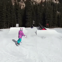 Kid Crushes it on Snowboard