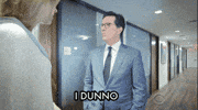 stephen colbert shrug GIF by The Late Show With Stephen Colbert