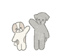 yu_art02 dog look here tap Sticker