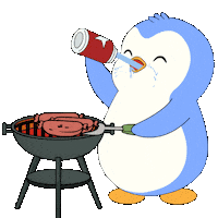 4Th Of July Eating Sticker by Pudgy Penguins