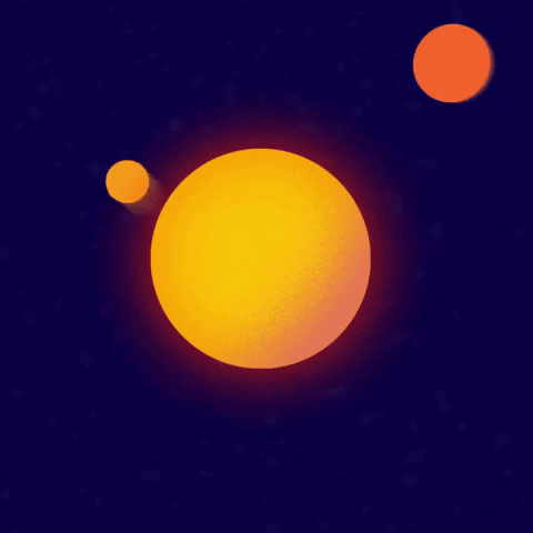 Chriss_Santos_Art orange moon soon planets GIF