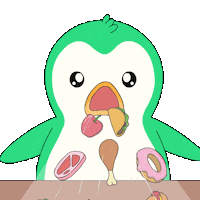 Hungry Penguin Sticker by Abster