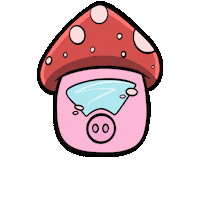 bigpigkid mushroom t1 mush amanita Sticker