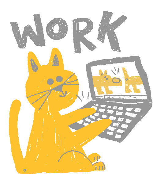 Cat Illustration Sticker by Toby Rampton