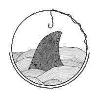 Shark Fin Ocean Sticker by Lakor Soulwear