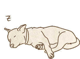 Tired Dog Sticker by goliatandfriends