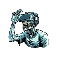 Virtual Reality Zombie Sticker by Preneura