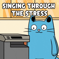Blue Cat Singing GIF