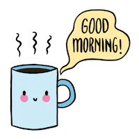 good morning coffee Sticker by Rafs Design