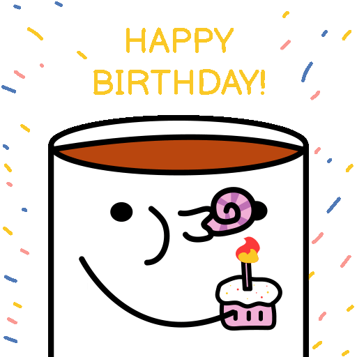Happy Birthday Coffee Sticker
