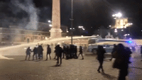 Water Cannon Used to Disperse Demonstrators Amid Anti-Lockdown Protest in Rome