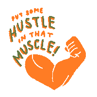 Workout Muscle Sticker by Hustle Hut Singapore
