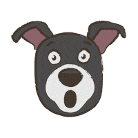 Surprised Cartoon Dog Sticker