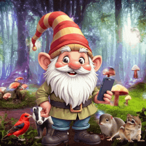 Cute Gnome Taking A Selfie GIF