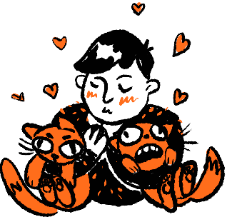 cat love Sticker by shady