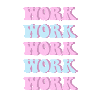 Pink Working Sticker