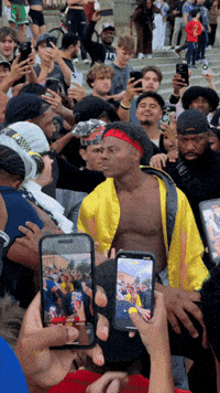Rocky Steps Fans GIF