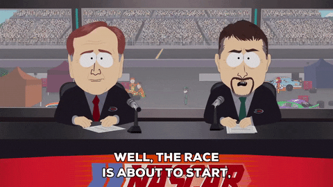 racing reporting GIF by South Park 