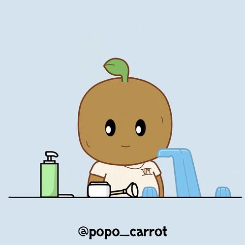 popo_carrot giphyupload water face morning GIF