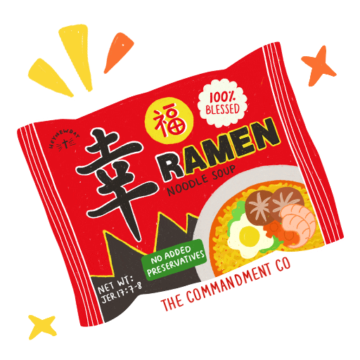 thecommandmentco giphyupload happiness blessed ramen Sticker