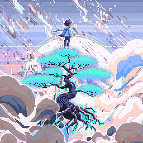 Sachcoothearty pixelart sun power kid GIF