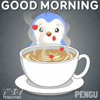 Good Morning Coffee GIF by Pudgy Penguins