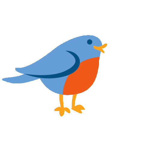 blue bird singing Sticker by Home Brew Agency