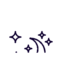 Moon And Stars Sticker by fondation Sur la pointe des pieds