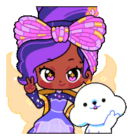 SparklesMagicalMarket dog white wink peace Sticker