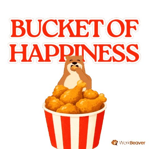Fried Chicken Eating Sticker by WorkBeaver