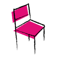 les-semillantes rose chaise lessemillantes semillantes Sticker