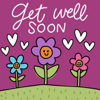 heatherrobertsart flowers hearts sending love feel better GIF