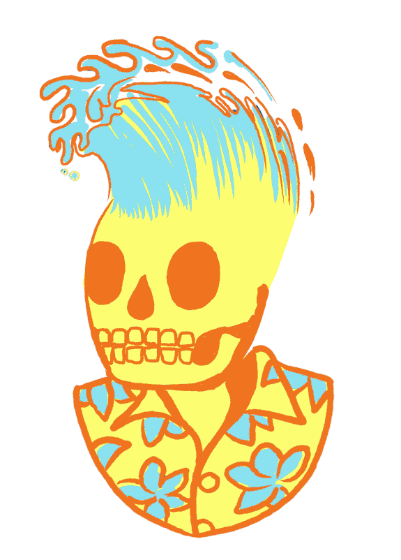 NICOLAS_DELAVY giphyupload summer wave skull Sticker