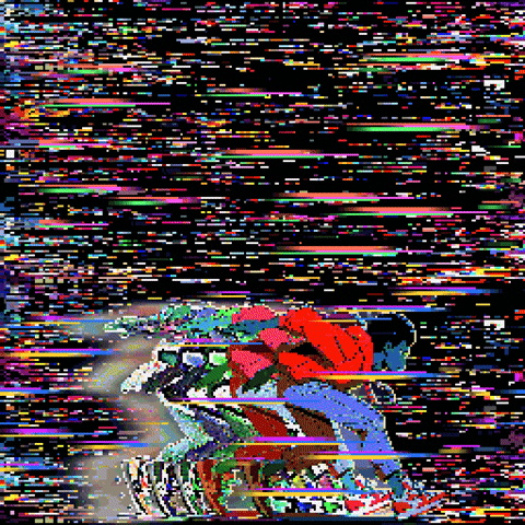 Sachcoothearty pixelart glitch run boy GIF