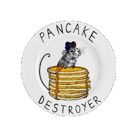 Jimbobart breakfast mouse brunch pancakes Sticker