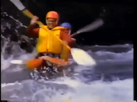 80S Kayaking GIF