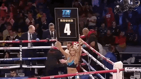 ring girl trboxing GIF by Top Rank Boxing