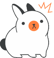 excited white rabbit Sticker by shady